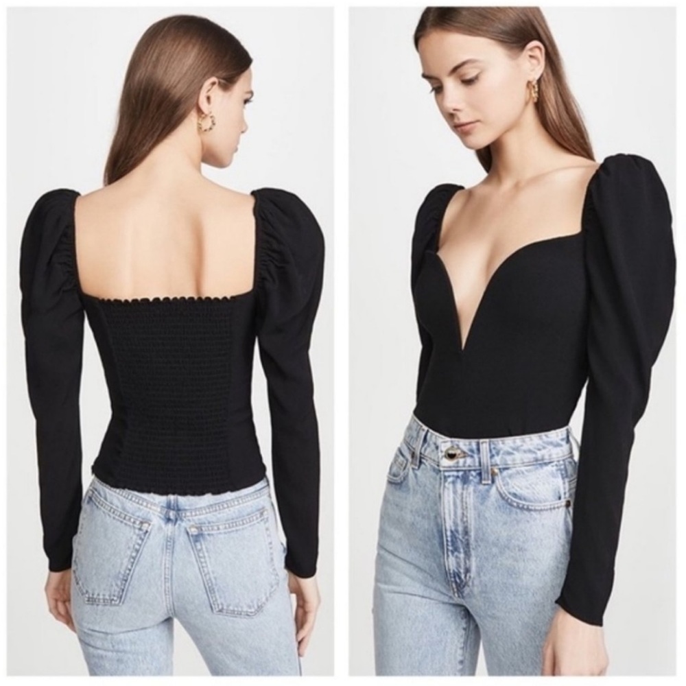 REFORMATION Roma Top Black - Picture 3 of 7